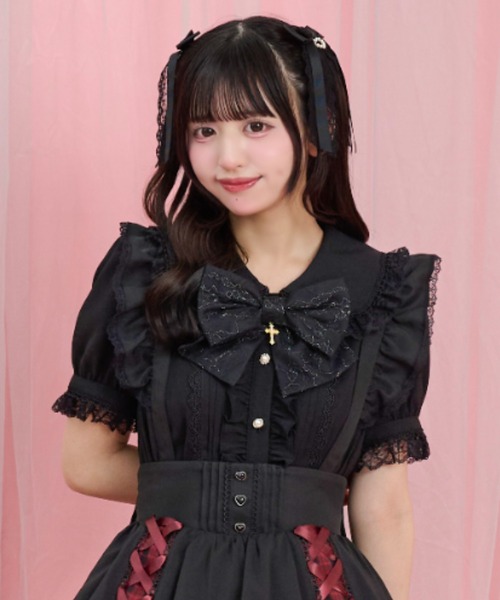Secret Honey(シークレットハニー)の「エンジェルモチーフブラウス(シャツ/ブラウス・レディース・オフホワイト/ブラック・MEDIUM)」の2枚目の写真