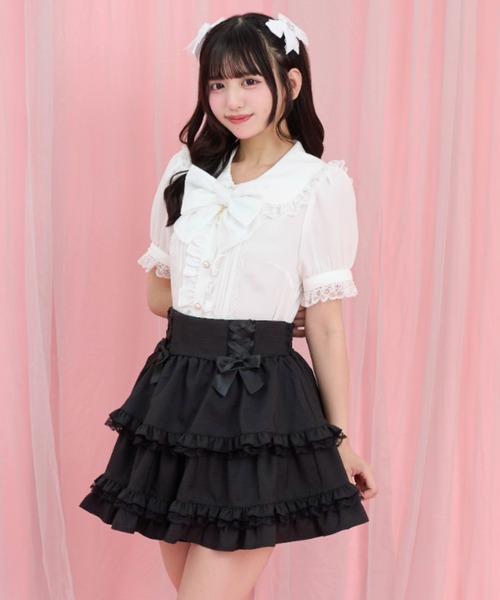 Secret Honey(シークレットハニー)の「エンジェルモチーフブラウス(シャツ/ブラウス・レディース・オフホワイト/ブラック・MEDIUM)」の5枚目の写真