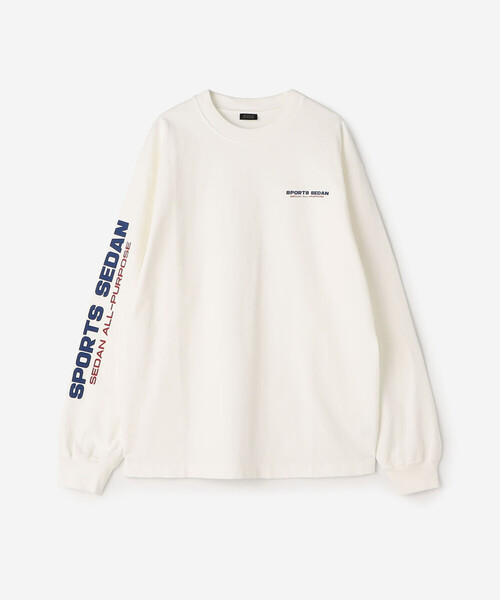 SEDAN ALL-PURPOSE(セダンオールパーパス)の「SEDAN ALL-PURPOSE | コットン 長袖プリントTシャツ MEN(Tシャツ/カットソー・メンズ・オフホワイト/ブラック・M/L)」の4枚目の写真