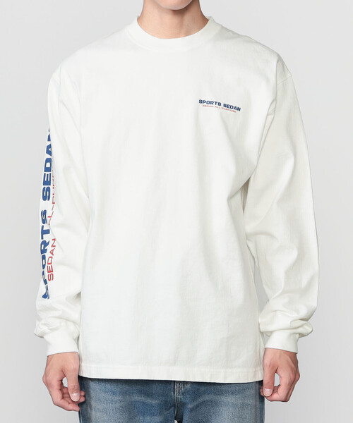 SEDAN ALL-PURPOSE(セダンオールパーパス)の「SEDAN ALL-PURPOSE | コットン 長袖プリントTシャツ MEN(Tシャツ/カットソー・メンズ・オフホワイト/ブラック・M/L)」の10枚目の写真
