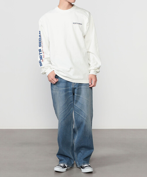SEDAN ALL-PURPOSE(セダンオールパーパス)の「SEDAN ALL-PURPOSE | コットン 長袖プリントTシャツ MEN(Tシャツ/カットソー・メンズ・オフホワイト/ブラック・M/L)」の3枚目の写真