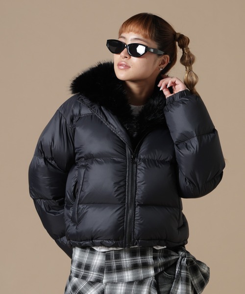 DANKE SCHON(ダンケシェーン)の「DankeSchon/ダンケシェーン/WOMEN NYLON FUR STAND BLOUSON(ブルゾン・レディース・ブラック/ブラウン/オフホワイト・F)」の18枚目の写真