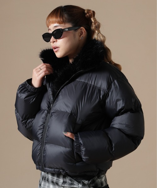 DANKE SCHON(ダンケシェーン)の「DankeSchon/ダンケシェーン/WOMEN NYLON FUR STAND BLOUSON(ブルゾン・レディース・ブラック/ブラウン/オフホワイト・F)」の19枚目の写真