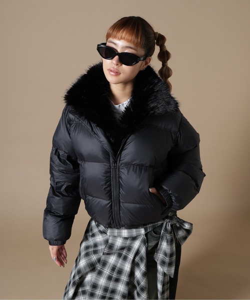 DANKE SCHON(ダンケシェーン)の「DankeSchon/ダンケシェーン/WOMEN NYLON FUR STAND BLOUSON(ブルゾン・レディース・ブラック/ブラウン/オフホワイト・F)」の22枚目の写真