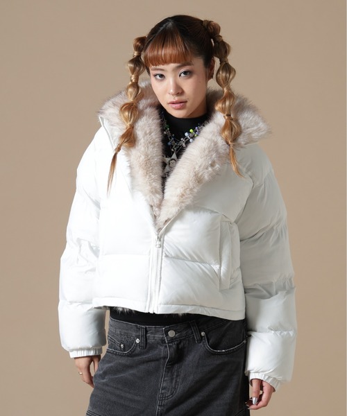 DANKE SCHON(ダンケシェーン)の「DankeSchon/ダンケシェーン/WOMEN NYLON FUR STAND BLOUSON(ブルゾン・レディース・ブラック/ブラウン/オフホワイト・F)」の11枚目の写真