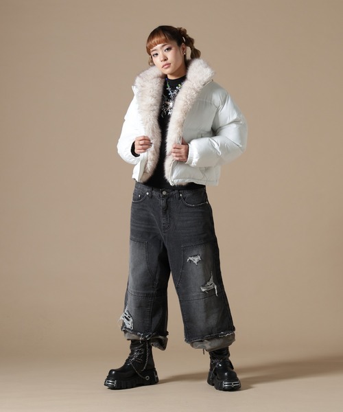 DANKE SCHON(ダンケシェーン)の「DankeSchon/ダンケシェーン/WOMEN NYLON FUR STAND BLOUSON(ブルゾン・レディース・ブラック/ブラウン/オフホワイト・F)」の17枚目の写真