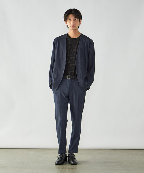 COMME CA ISM（コムサイズム）の「エンボスチェック クルーネックTシャツ（Tシャツ/カットソー・メンズ・ブラック/ホワイト・L/M）」の9枚目の写真