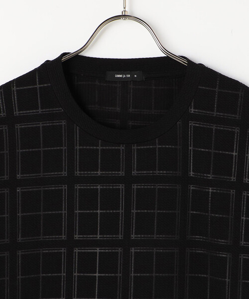 COMME CA ISM（コムサイズム）の「エンボスチェック クルーネックTシャツ（Tシャツ/カットソー・メンズ・ブラック/ホワイト・L/M）」の19枚目の写真