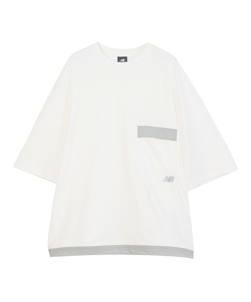 NEW BALANCE(ニューバランス)の「メンズファンクショナルポケットショートスリーブTシャツ(Tシャツ/カットソー・メンズ・ライトグレー/ブラック・SMALL/MEDIUM/LARGE/X-LARGE/XX-LARGE)」の1枚目の写真