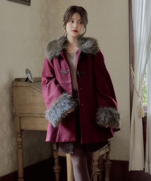 mideal(マイディール)の「lady peplum fur coat / レディペプラムファーコート(その他アウター・レディース・ボルドー/カーキ・FREE)」の21枚目の写真