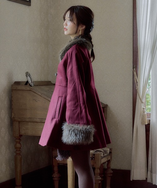 mideal(マイディール)の「lady peplum fur coat / レディペプラムファーコート(その他アウター・レディース・ボルドー/カーキ・FREE)」の22枚目の写真