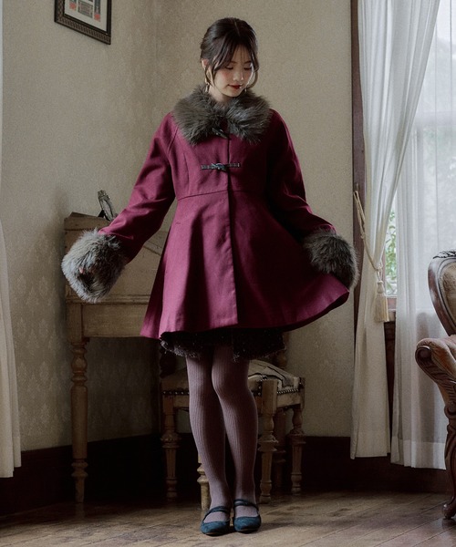 mideal(マイディール)の「lady peplum fur coat / レディペプラムファーコート(その他アウター・レディース・ボルドー/カーキ・FREE)」の19枚目の写真