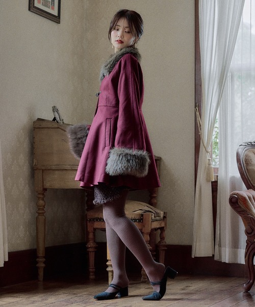 mideal(マイディール)の「lady peplum fur coat / レディペプラムファーコート(その他アウター・レディース・ボルドー/カーキ・FREE)」の20枚目の写真
