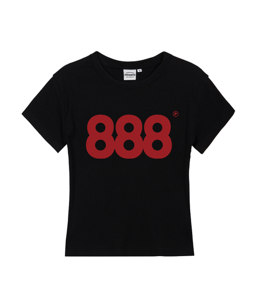 PRIMATE(プライメイト)の「NUMBER.888 レディース スリムフィット 半袖Tシャツ 6 COLORS(Tシャツ/カットソー・レディース・ブラック/クリーム/カーキ/ホワイト/ラベンダー/チャコール・LARGE/SMALL/MEDIUM)」の2枚目の写真