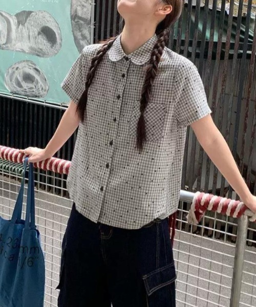 semplice（センプリチェ）の「シャツ【韓国ファッション】（シャツ/ブラウス・レディース・ブラック・M/L/S）」の12枚目の写真