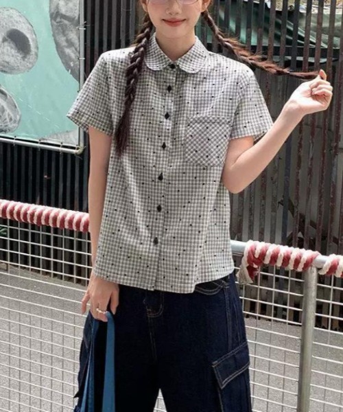 semplice（センプリチェ）の「シャツ【韓国ファッション】（シャツ/ブラウス・レディース・ブラック・M/L/S）」の11枚目の写真