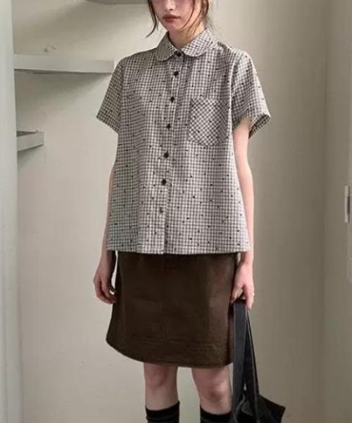 semplice（センプリチェ）の「シャツ【韓国ファッション】（シャツ/ブラウス・レディース・ブラック・M/L/S）」の9枚目の写真