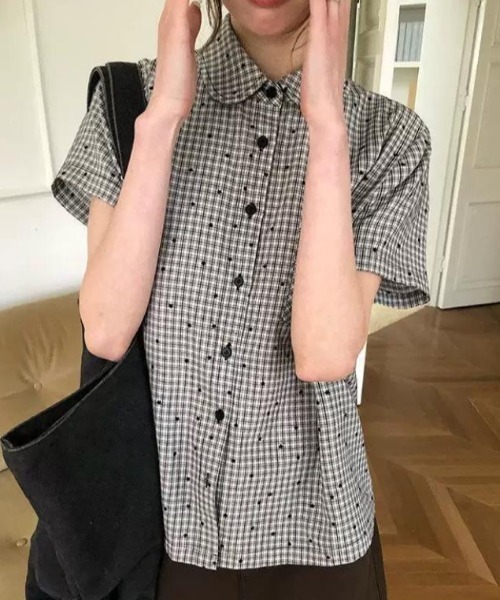 semplice（センプリチェ）の「シャツ【韓国ファッション】（シャツ/ブラウス・レディース・ブラック・M/L/S）」の5枚目の写真