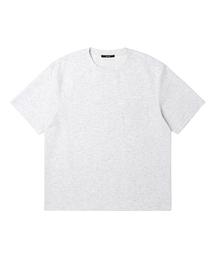 男性分ト変形ポケット半袖ラウンドTシャツ (L-M-GREY) (HA4ST90-12)