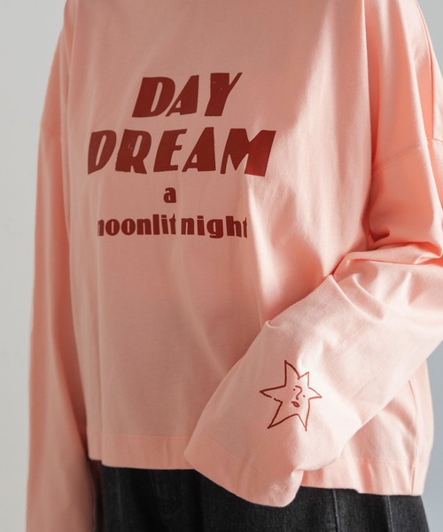 POU DOU DOU(プードゥドゥ)の「DAY DREAMロゴプリントリンガートップス(Tシャツ/カットソー・レディース・ピンク/ダークグレー/アイボリー・3)」の19枚目の写真