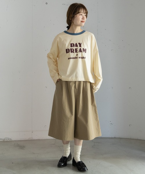 POU DOU DOU(プードゥドゥ)の「DAY DREAMロゴプリントリンガートップス(Tシャツ/カットソー・レディース・ピンク/ダークグレー/アイボリー・3)」の21枚目の写真