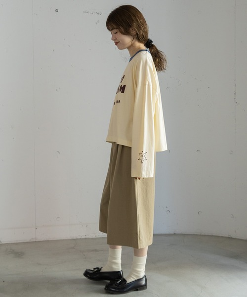 POU DOU DOU(プードゥドゥ)の「DAY DREAMロゴプリントリンガートップス(Tシャツ/カットソー・レディース・ピンク/ダークグレー/アイボリー・3)」の22枚目の写真