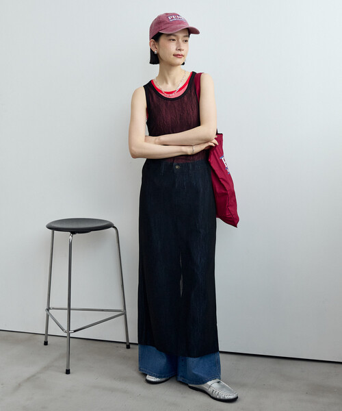 FREAK'S STORE(フリークスストア)の「メッシュシアーワンピース(ワンピース・レディース・ブラック/ネイビー/ブラウン・フリ-)」の4枚目の写真