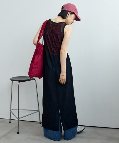 FREAK'S STORE(フリークスストア)の「メッシュシアーワンピース(ワンピース・レディース・ブラック/ネイビー/ブラウン・フリ-)」の7枚目の写真