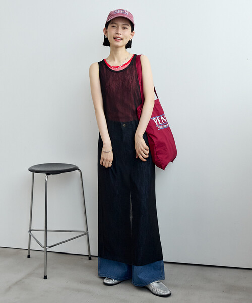 FREAK'S STORE(フリークスストア)の「メッシュシアーワンピース(ワンピース・レディース・ブラック/ネイビー/ブラウン・フリ-)」の8枚目の写真