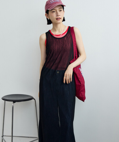 FREAK'S STORE(フリークスストア)の「メッシュシアーワンピース(ワンピース・レディース・ブラック/ネイビー/ブラウン・フリ-)」の9枚目の写真