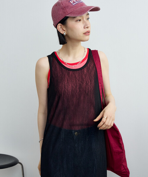 FREAK'S STORE(フリークスストア)の「メッシュシアーワンピース(ワンピース・レディース・ブラック/ネイビー/ブラウン・フリ-)」の12枚目の写真