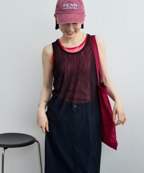 FREAK'S STORE(フリークスストア)の「メッシュシアーワンピース(ワンピース・レディース・ブラック/ネイビー/ブラウン・フリ-)」の14枚目の写真