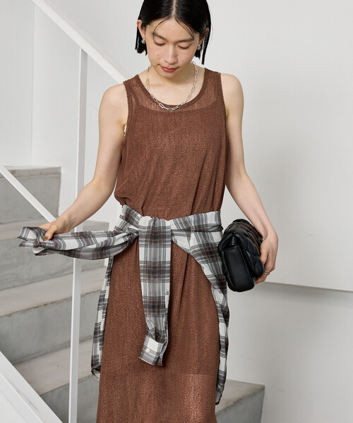 FREAK'S STORE(フリークスストア)の「メッシュシアーワンピース(ワンピース・レディース・ブラック/ネイビー/ブラウン・フリ-)」の20枚目の写真