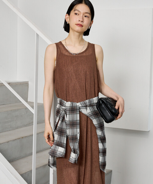 FREAK'S STORE(フリークスストア)の「メッシュシアーワンピース(ワンピース・レディース・ブラック/ネイビー/ブラウン・フリ-)」の21枚目の写真