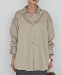 《名品シャツをブラッシュアップ》BASICサテンシャツ 秋服
