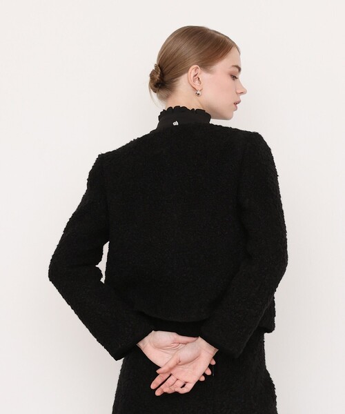 LOULOU WILLOUGHBY(ルルウィルビー)の「アルパカループツイードクルージャケット(ノーカラージャケット・レディース・ブラック/オフホワイト・1/2)」の19枚目の写真