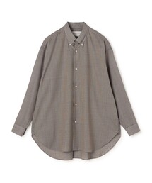 ウールポリエステルボイル ボタンダウンロングシャツ