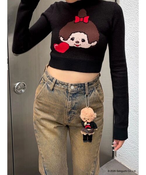 EMODA(エモダ)の「【Monchhichi×EMODA】ジャガードハイネッククロップニット(ニット/セーター・レディース・ブラウン/ブラック・FREE)」の17枚目の写真