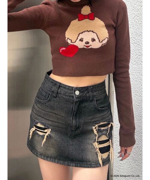EMODA(エモダ)の「【Monchhichi×EMODA】ジャガードハイネッククロップニット(ニット/セーター・レディース・ブラウン/ブラック・FREE)」の19枚目の写真