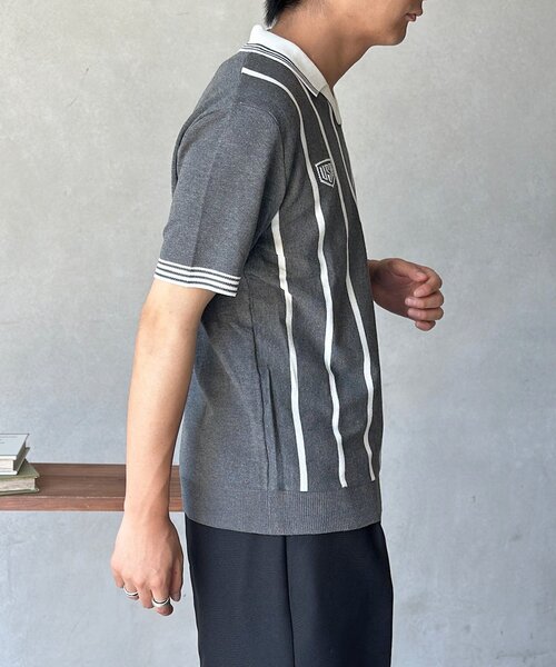 CPCM(シーピーシーエム)の「スキッパーニットユニフォームプルオーバー(Tシャツ/カットソー・メンズ・ホワイト/グレー・FREE)」の11枚目の写真