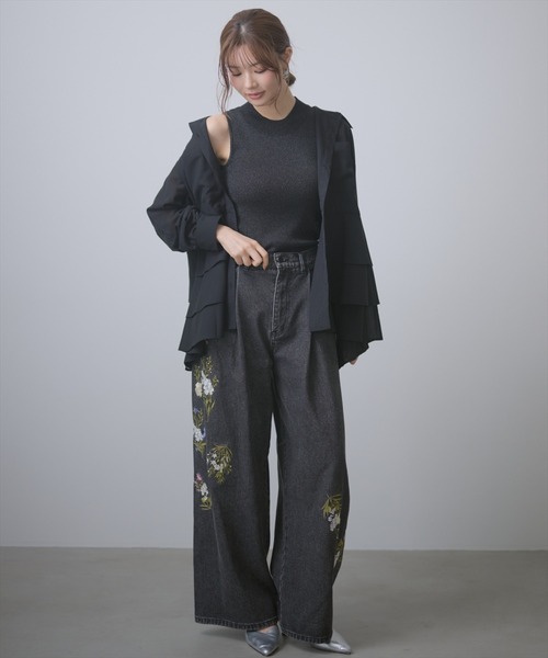 AND COUTURE（アンドクチュール）の「ウエストドロストペプラムシャツ（シャツ/ブラウス・レディース・ブラック/ベージュ/モカ・FREE）」の10枚目の写真