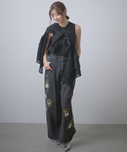 AND COUTURE（アンドクチュール）の「ウエストドロストペプラムシャツ（シャツ/ブラウス・レディース・ブラック/ベージュ/モカ・FREE）」の19枚目の写真
