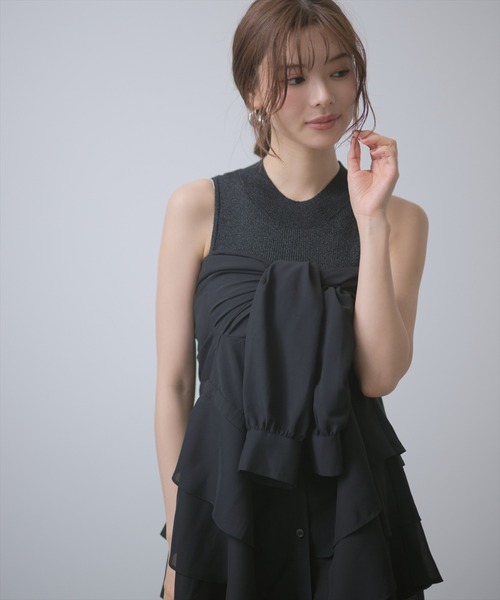 AND COUTURE（アンドクチュール）の「ウエストドロストペプラムシャツ（シャツ/ブラウス・レディース・ブラック/ベージュ/モカ・FREE）」の22枚目の写真