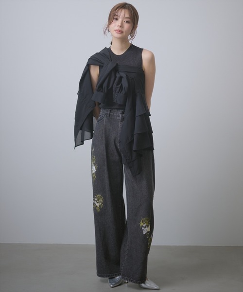 AND COUTURE（アンドクチュール）の「ウエストドロストペプラムシャツ（シャツ/ブラウス・レディース・ブラック/ベージュ/モカ・FREE）」の20枚目の写真