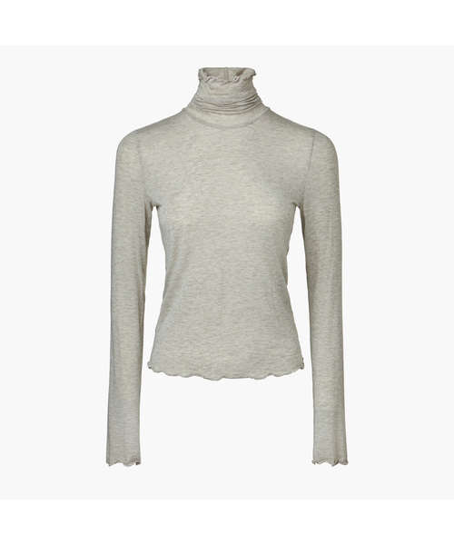 KUME(クメ)の「レイヤードタートルネックトップ、メランジベージュ(Tシャツ/カットソー・レディース・その他・MEDIUM/SMALL)」の1枚目の写真