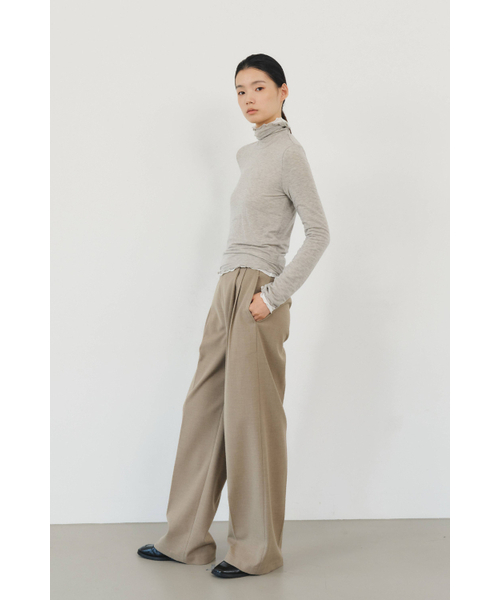 KUME(クメ)の「レイヤードタートルネックトップ、メランジベージュ(Tシャツ/カットソー・レディース・その他・MEDIUM/SMALL)」の5枚目の写真