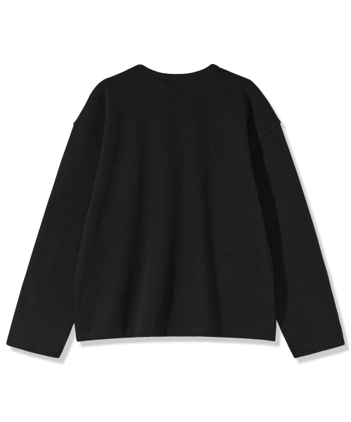 PIANER（ピアネール）の「ヘビーウェイトリブ オーバーサイズ長袖Tシャツ（ブラック）（Tシャツ/カットソー・レディース・ブラック・LARGE/X-LARGE）」の6枚目の写真
