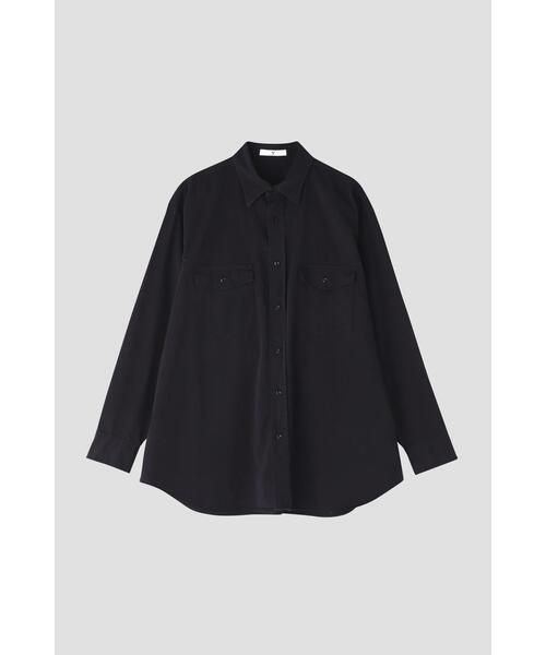 Y(ワイ)の「Y / ORGANIC COTTON HIGH DENSITY SATIN SH(シャツ/ブラウス・メンズ・ネイビー/ホワイト・MEDIUM)」の9枚目の写真