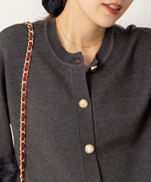 NOLLEY’S(ノーリーズ)の「【TORRAZZO DONNA/トラッゾドンナ】2WAY Rabbit Fur knit Top(カーディガン/ボレロ・レディース・ブラック/チャコールグレー・38)」の20枚目の写真