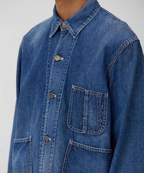 KEY TIMEZ(キータイムズ)の「【REMI RELIEF/レミレリーフ】9.5oz ネップDENIMカバーオール(ブルゾン・メンズ・ブルー・M/L)」の2枚目の写真